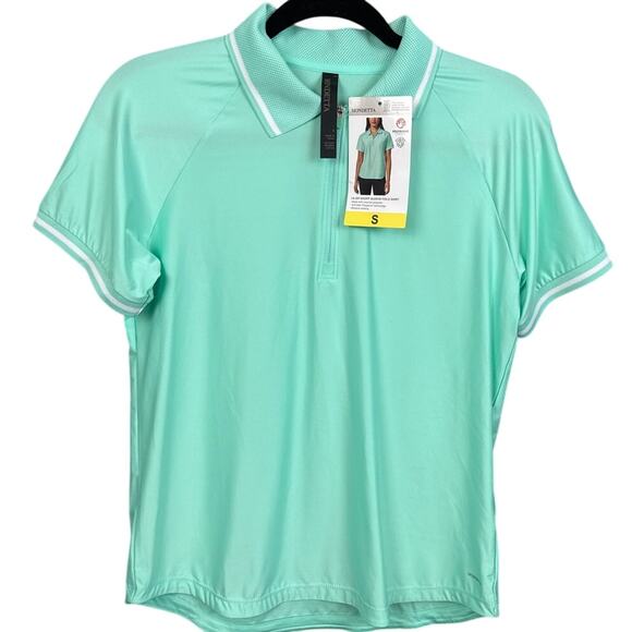Mondetta Women's 1/4 Zip Polo Shirt Moisture Wicking Fabric Lightweight SZ S NWT - Picture 1 of 8